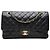 Chanel Coco Mark Matelassé Double Flap Chain Schultertasche Schwarz