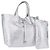 Autre Marque Borsa a mano TIFFANY&Co. in pelle argento Auth 193028A