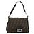 FENDI Zucca Canvas Mamma Baguette Shoulder Bag Marrone Nero Autentico BA14486V