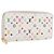 LOUIS VUITTON Monogram Multicolor Zippy Wallet White M60241 LV Auth 192944 Bianco