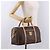 Céline Borsa Boston CELINE in tela Macadam PVC Pelle Marrone Oro Auth bs36061V D'oro - vista 21