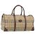 Borsa Boston Burberrys Nova Check PVC Beige Oro Auth 188601 D'oro