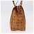 Bolsa Tote MCM Vicetos Logogram em PVC e couro marrom com detalhes dourados Auth BA14482A - vista 3