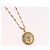 Collana SAINT LAURENT Initials Cointop Metal Gold Tone Auth SW2536 - vista 3