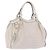 GUCCI GG Canvas Guccissima Tote Bag Leder Weiß Silber 211944 Auth ka5249