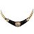 Collana Choker Christian Dior Lacquer Design Metallo Tonalità Oro Auth SW2529