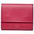 Céline Celine Small Trifold Wallet aus rosa Leder Pink