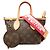 Borsa a Spalla Louis Vuitton Monogram Neverfull BB Marrone Rosa - vista 6