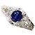 Autre Marque Platinring mit Saphir und Diamant