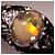 Autre Marque Platin-Ring mit Diamant und Opal - Ansicht 2