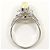 Autre Marque Platin-Ring mit Diamant und Opal - Ansicht 3
