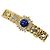 Autre Marque 18K Gelbgold- und Platinring mit Saphir und Diamant Golden