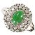 Autre Marque Platinring mit Jade und Diamant