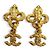 Brincos de clip Chanel Vintage 93A Metal Lava Flower Dourado - vista 4