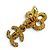 Brincos de clip Chanel Vintage 93A Metal Lava Flower Dourado - vista 5