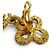 Brincos de clip Chanel Vintage 93A Metal Lava Flower Dourado - vista 6