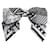 Hermès Barrette in seta HERMES Grenelle PM Accessorio per capelli Nero Bianco