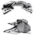 Hermès Barrette in seta HERMES Grenelle PM Accessorio per capelli Nero Bianco - vista 4