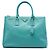 Prada Blue Large Saffiano Lux Galleria Double Zip Tote Turchese