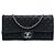 Chanel Black CC Quilted Iridescent Fabric East West Flap Nero