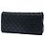 Chanel Black CC Quilted Iridescent Fabric East West Flap Nero - vista 2