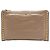 Clutch in pelle beige con borchie e zip Miu Miu