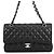 Borsa a tracolla con catena in pelle di vitello martellata nera Chanel Nero