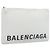 Clutch BALENCIAGA in pelle bianco argento 529313 Auth 192768