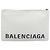 Clutch BALENCIAGA in pelle bianco argento 529313 Auth 192768 - vista 2