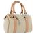 Borsa Christian Dior in tela beige argento Auth ka5216A