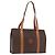 Céline Borsa a tracolla CELINE Macadam Canvas PVC Pelle Marrone Oro Auth ka5258 D'oro