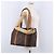 Céline Borsa a tracolla CELINE Macadam Canvas PVC Pelle Marrone Oro Auth ka5258 D'oro - vista 24