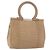 Bolso de mano Salvatore Ferragamo de cuero marrón plata Auth ka5316 Castaño