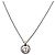 Collana Christian Dior con logo a cerchio di corda in metallo argento Auth SW2521