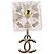 Pendientes CHANEL Crystal COCO Mark Metal Clear Silver CC Auth SW2655SAM Plata - vista 4