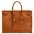 Saint Laurent De Jour Borsa Tote in Pelle e Shearling Marrone