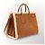 Saint Laurent De Jour Borsa Tote in Pelle e Shearling Marrone - vista 13
