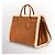 Saint Laurent De Jour Borsa Tote in Pelle e Shearling Marrone - vista 14