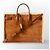 Saint Laurent De Jour Borsa Tote in Pelle e Shearling Marrone - vista 2