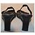 Max Mara Sandali con Zeppa in Pelle Nera Nero - vista 4