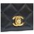 Borsa a Spalla Chanel Black Gold Hardware Turnlock Full Flap Mini Matelassé 19 Nero - vista 6