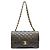 Timeless Borsa a Spalla Chanel Black Lambskin Double Flap Matelassé Nero