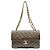 CHANEL Borsa a tracolla in pelle di agnello trapuntata con doppia patta nera Nero