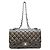 Borsa a Spalla Chanel Black Lambskin Double Flap Nero