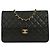 Chanel Vintage Classic Flap gestepptes Lammleder Schwarz
