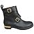 Botines Chloé de cuero negro con hebillas doradas