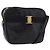 Borsa a Spalla Salvatore Ferragamo Vala in Pelle Goffrata Nera e Oro Auth ka5282 Nero D'oro