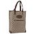 Borsa Tote GUCCI GG Supreme Web Sherry Line in PVC e pelle Beige Auth bs36101