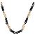 Collana a catena Christian Dior in metallo nero e oro Auth SW2535 D'oro