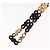 Collana a catena Christian Dior in metallo nero e oro Auth SW2535 D'oro - vista 9